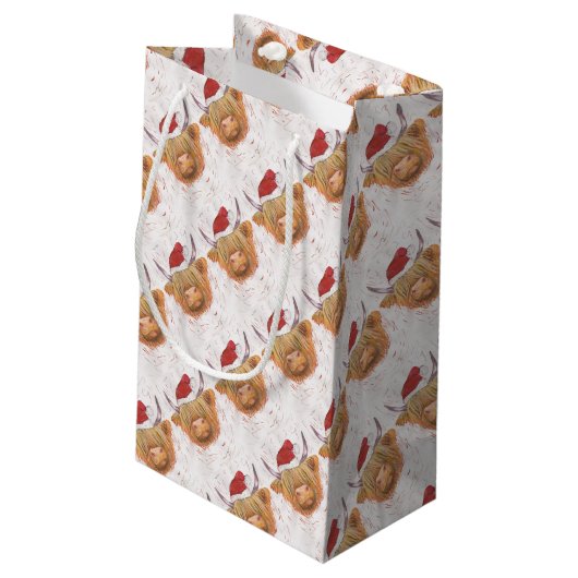 kerstkool met kerstPet Klein Cadeauzakje (Achterkant Gekanteld)