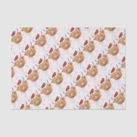 kerstkool met kerstPet Tissuepapier (Voorkant)