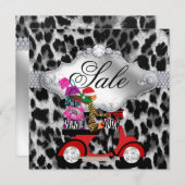 kerstkoopfeest Nodig witte luipaard zwart uit Kaart (Voorkant / Achterkant)