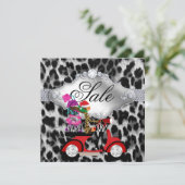 kerstkoopfeest Nodig witte luipaard zwart uit Kaart (Staand voorkant)