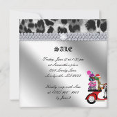 kerstkoopfeest Nodig witte luipaard zwart uit Kaart (Achterkant)