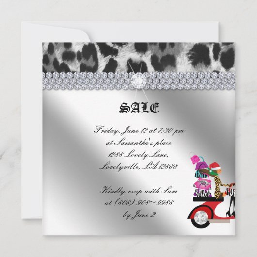 kerstkoopfeest Nodig witte luipaard zwart uit Kaart (Achterkant)