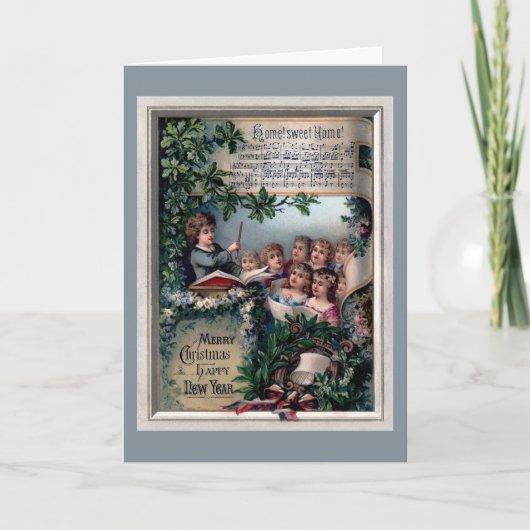 kerstkoor feestdagen kaart (Voorkant)