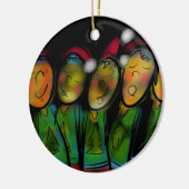 kerstkoor keramisch ornament (Links)