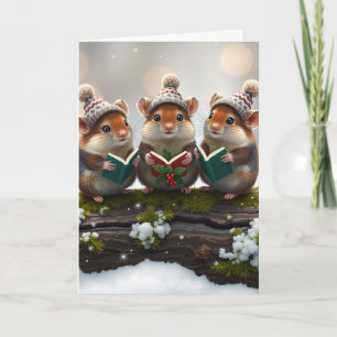 Kerstkoor "oh muizen!" natuur kaart
