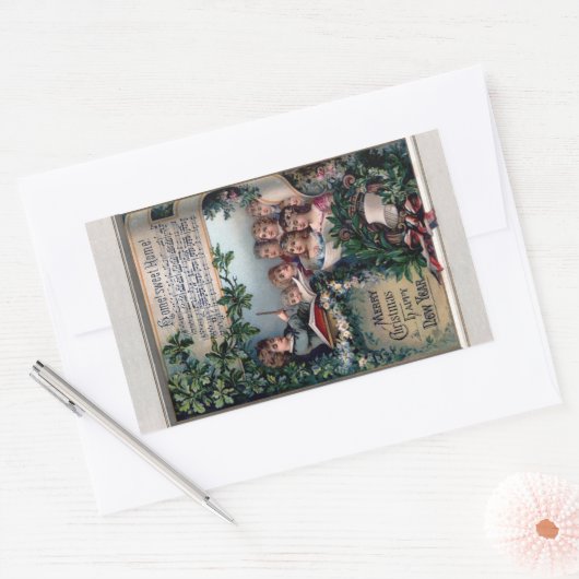 kerstkoor-Sticker Rechthoekige Sticker (Envelop)