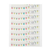 Kerstkoord van het Patroon van Lichten Adreslabel Wikkel (Vel)