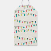 Kerstkoord van het Patroon van Lichten Cadeaulabel (Achterkant)