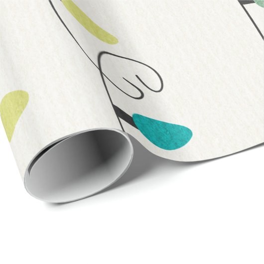 Kerstkoord van het Patroon van Lichten Cadeaupapier (Rol Hoek)