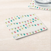 Kerstkoord van het Patroon van Lichten Kartonnen Onderzetters (Schuin)