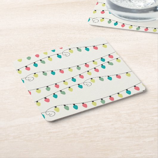 Kerstkoord van het Patroon van Lichten Kartonnen Onderzetters (Schuin)