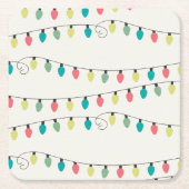 Kerstkoord van het Patroon van Lichten Kartonnen Onderzetters (Voorkant)