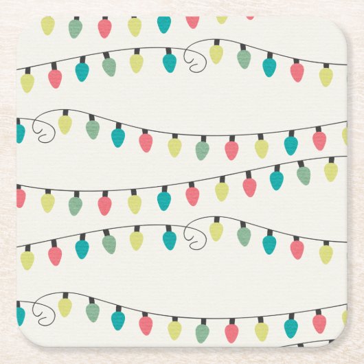 Kerstkoord van het Patroon van Lichten Kartonnen Onderzetters (Voorkant)