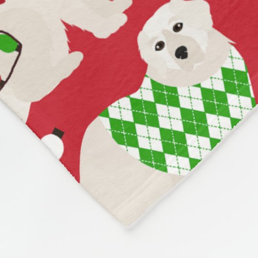 Kerstkoorts Honden Fleece Deken (Hoek)