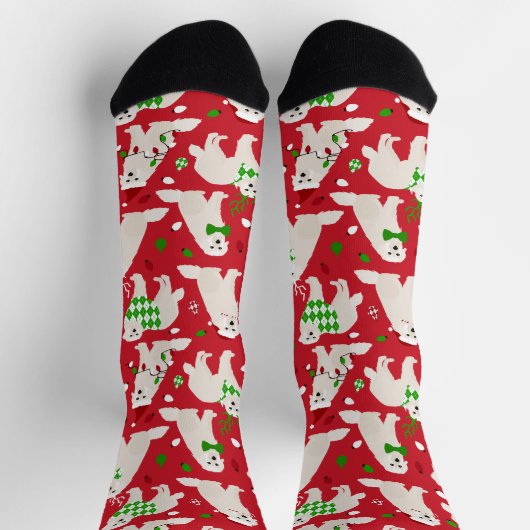 Kerstkoorts Honden Sokken (Top)