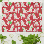 Kerstkoorts Honden Theedoek (Gevouwen)