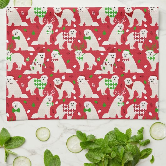 Kerstkoorts Honden Theedoek (Gevouwen)