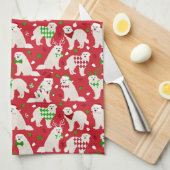 Kerstkoorts Honden Theedoek (Quarter Fold)