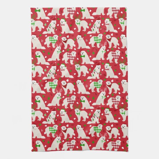 Kerstkoorts Honden Theedoek (Verticaal)