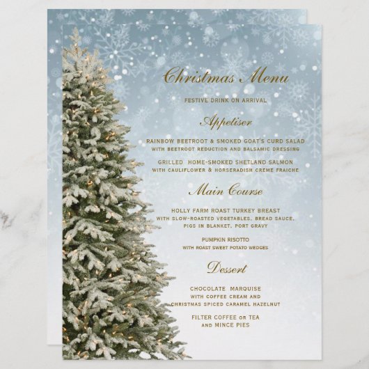 kerstkoortsiroop | Menu-Kaart (Voorkant / Achterkant)