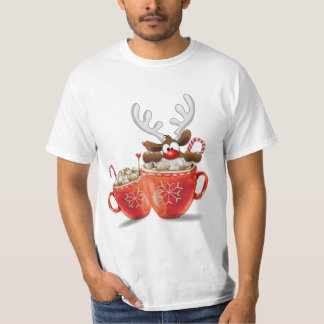 Kerstkoortsrennier, warme chocolaatbeker t-shirt