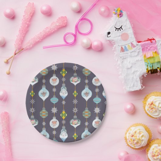 Kerstkoortsverdamping Beer van de rendierpolarisat Papieren Bordje (Feest)