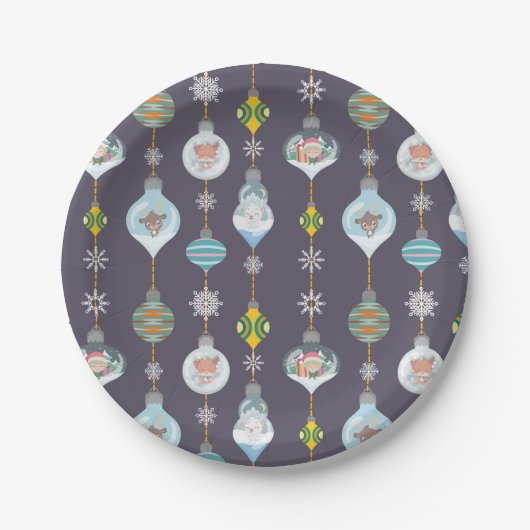 Kerstkoortsverdamping Beer van de rendierpolarisat Papieren Bordje (Voorkant)