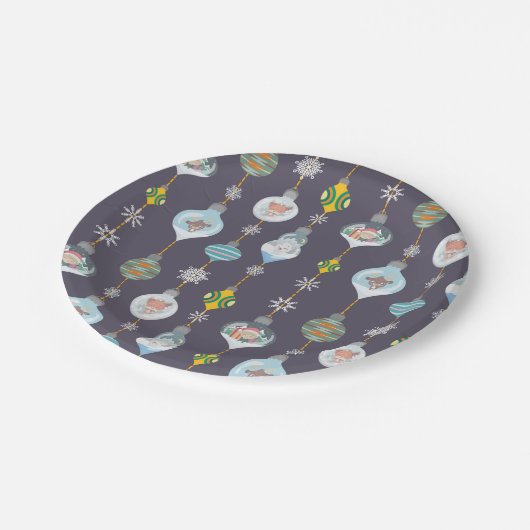 Kerstkoortsverdamping Beer van de rendierpolarisat Papieren Bordje (Gekanteld)