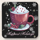 Kerstkop warme chocolademelk bier onderzetter (Voorkant)