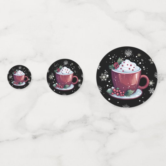 Kerstkop warme chocolademelk | Black Confetti (Achterkanten)