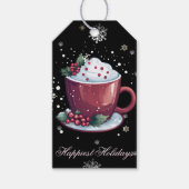Kerstkop warme chocolademelk cadeaulabel (Voorkant)