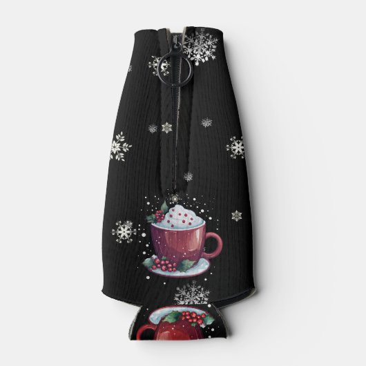 Kerstkop warme chocolademelk flesjeskoeler (Achterkant)