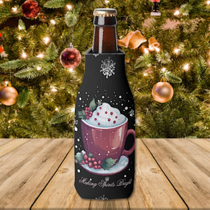 Kerstkop warme chocolademelk flesjeskoeler