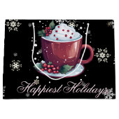 Kerstkop warme chocolademelk groot cadeauzakje (Voorkant)