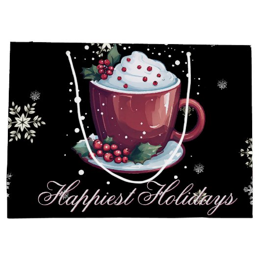 Kerstkop warme chocolademelk groot cadeauzakje (Achterkant)