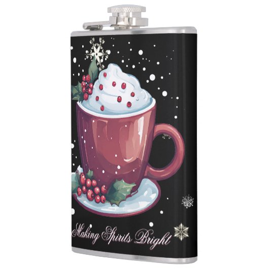 Kerstkop warme chocolademelk heupfles (Links)