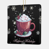 Kerstkop warme chocolademelk keramisch ornament (Links)