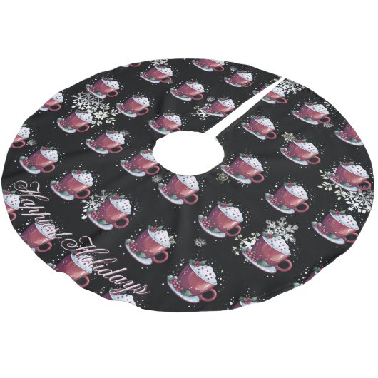 Kerstkop warme chocolademelk kerstboom rok (Gekanteld)