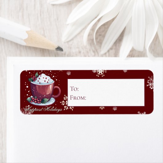 Kerstkop warme chocolademelk | Rode gift Etiket (Insitu)