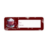 Kerstkop warme chocolademelk | Rode gift Etiket (Voorkant)