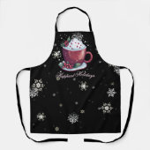 Kerstkop warme chocolademelk schort (Voorkant)