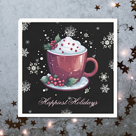 Kerstkop warme chocolademelk servet