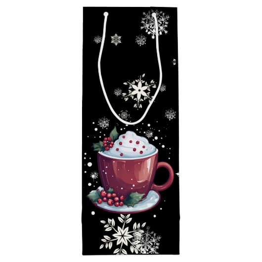 Kerstkop warme chocolademelk wijn cadeautas (Achterkant)