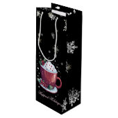 Kerstkop warme chocolademelk wijn cadeautas (Voorkant Gekanteld)