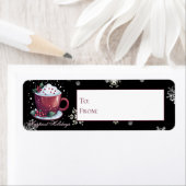 Kerstkop warme chocolademelk | Zwart cadeau Etiket (Insitu)