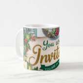 Kerstkop "You're Invited" Koffiemok (Voorkant links)