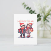 Kerstkoppel - Liefde is in de lucht Briefkaart (Staand voorkant)