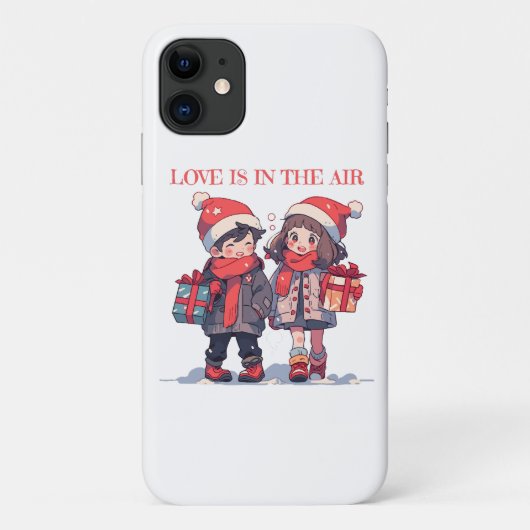 Kerstkoppel - Liefde is in de lucht Case-Mate iPhone Case (Achterkant)