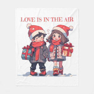 Kerstkoppel - Liefde is in de lucht Fleece Deken