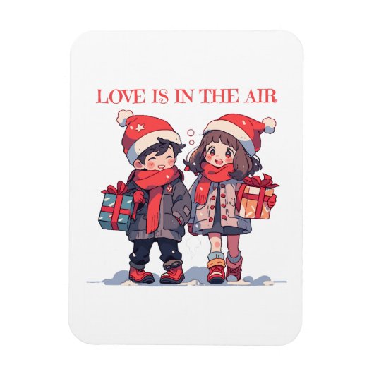 Kerstkoppel - Liefde is in de lucht Magneet (Verticaal)